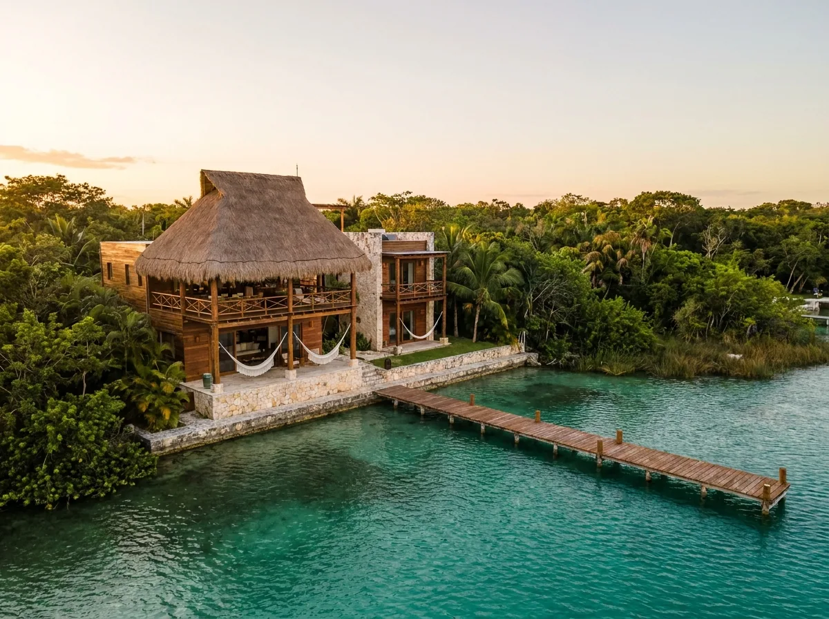 Casa frente a la laguna de Bacalar