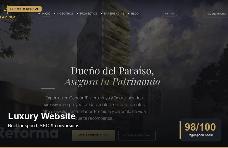 Real Estate Flamingo luxury website designed by JegoDigital