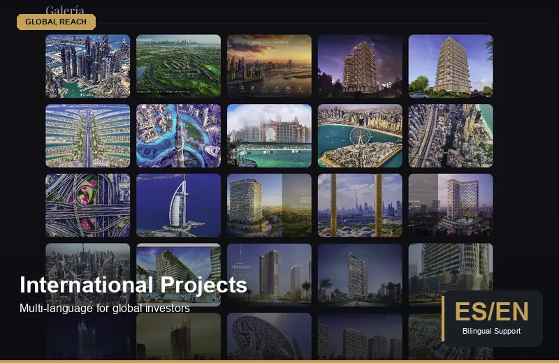 International real estate project page for global investors