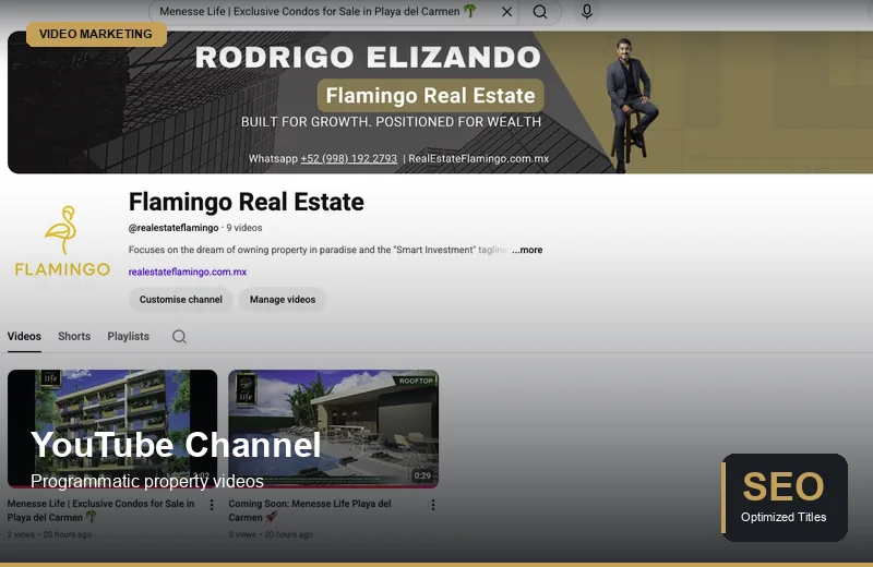 SEO-optimized YouTube channel with property videos