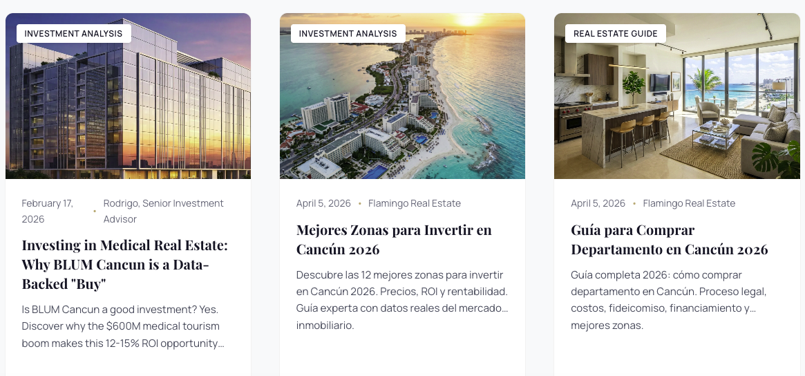 Blog de Flamingo Real Estate - contenido optimizado para SEO con inteligencia artificial