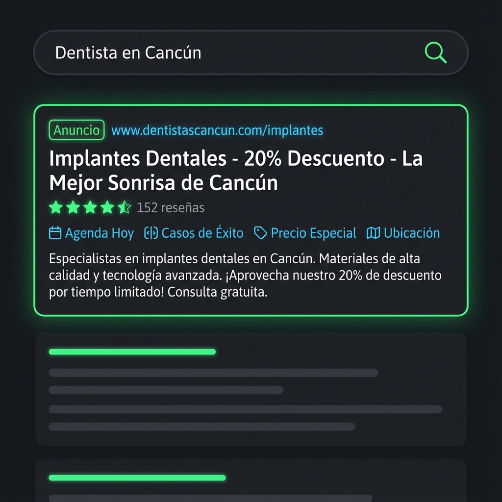 Ejemplo anuncio Google Dentist