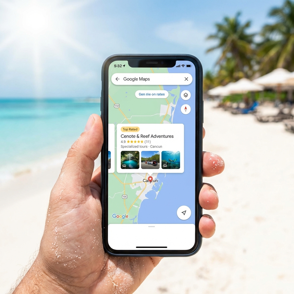 Google Maps Listing POV Cancun Beach