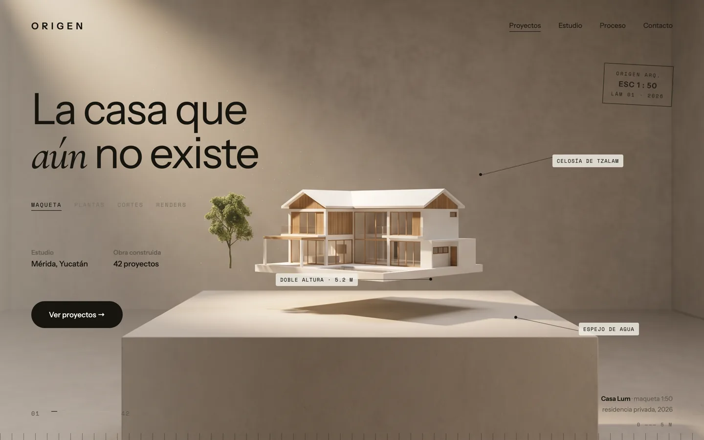Concepto demo Origen, estudio de arquitectura