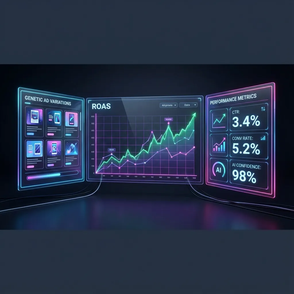 AI Marketing Dashboard showing High ROAS