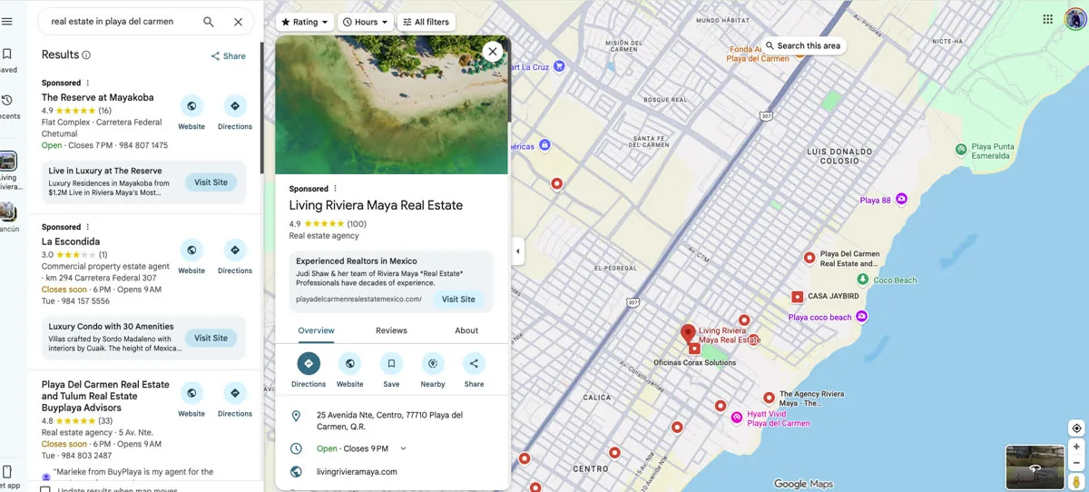 Living Riviera Maya #1 on Google Maps