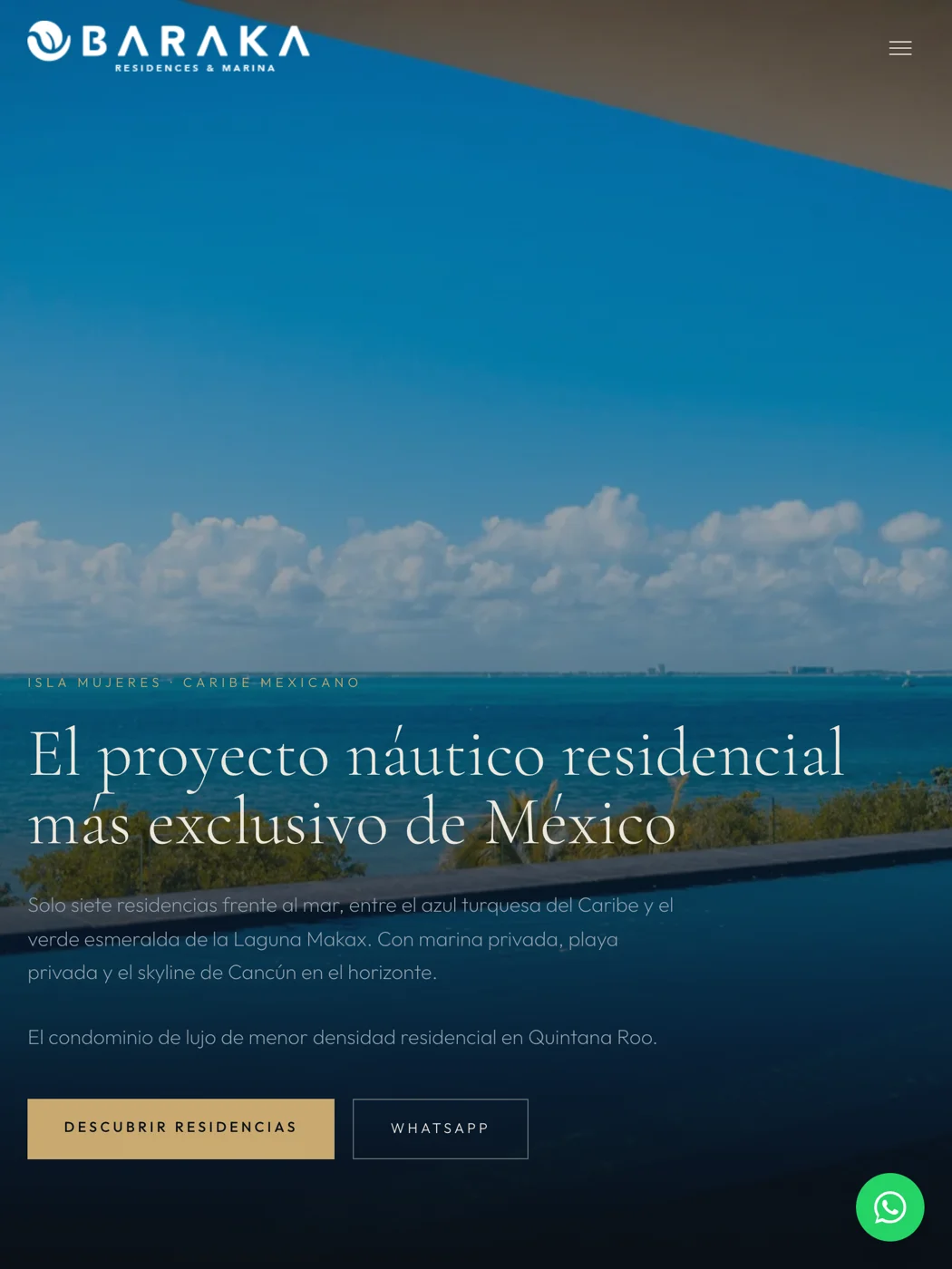 BARAKA Residences & Marina tablet website preview