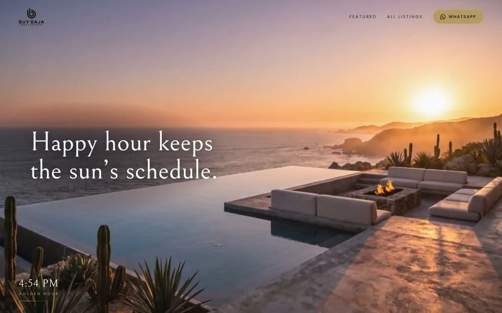 Buy Baja scroll-film website golden hour preview
