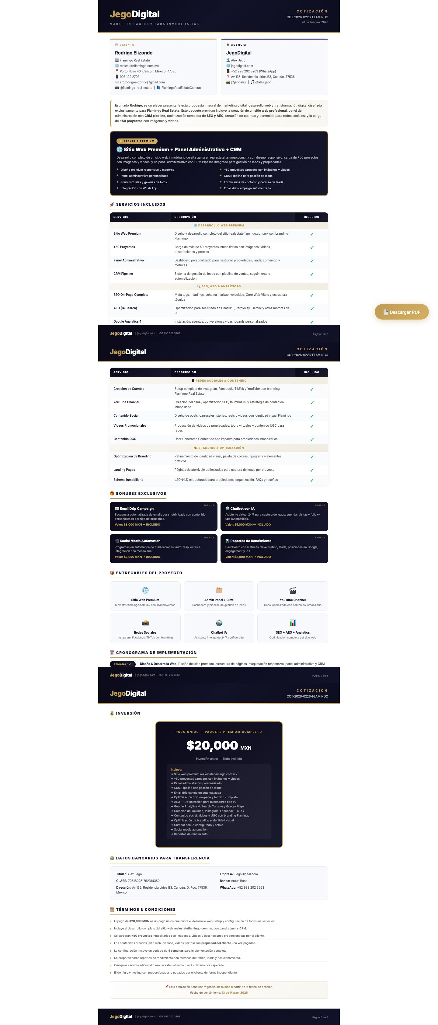 Propuesta Inmobiliaria Flamingo