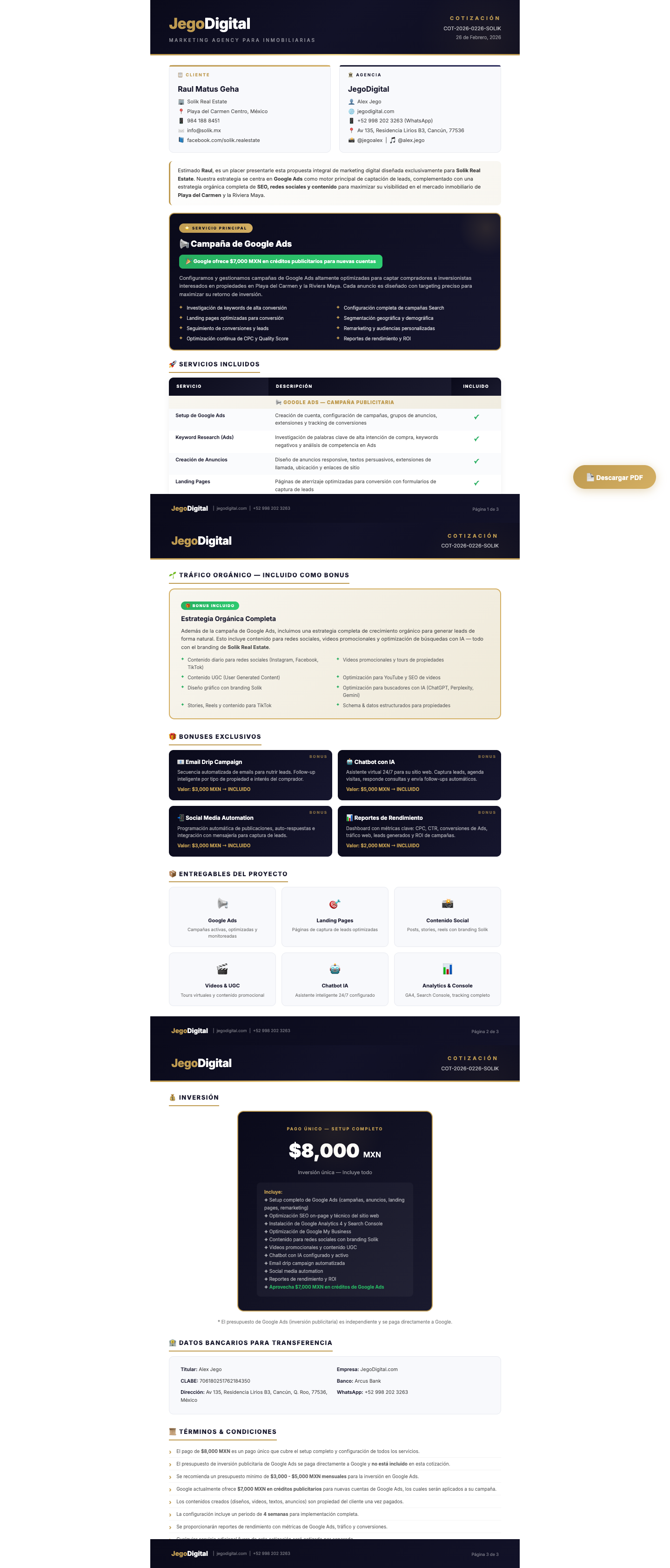 Propuesta Inmobiliaria Solik