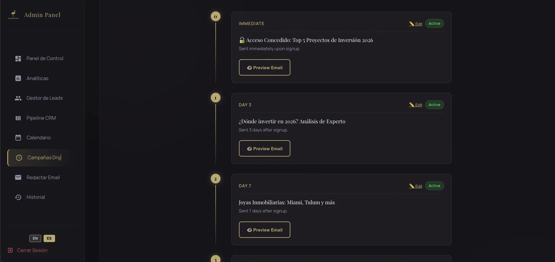 Email Drip Campaign — Secuencias reales de email marketing automatizado