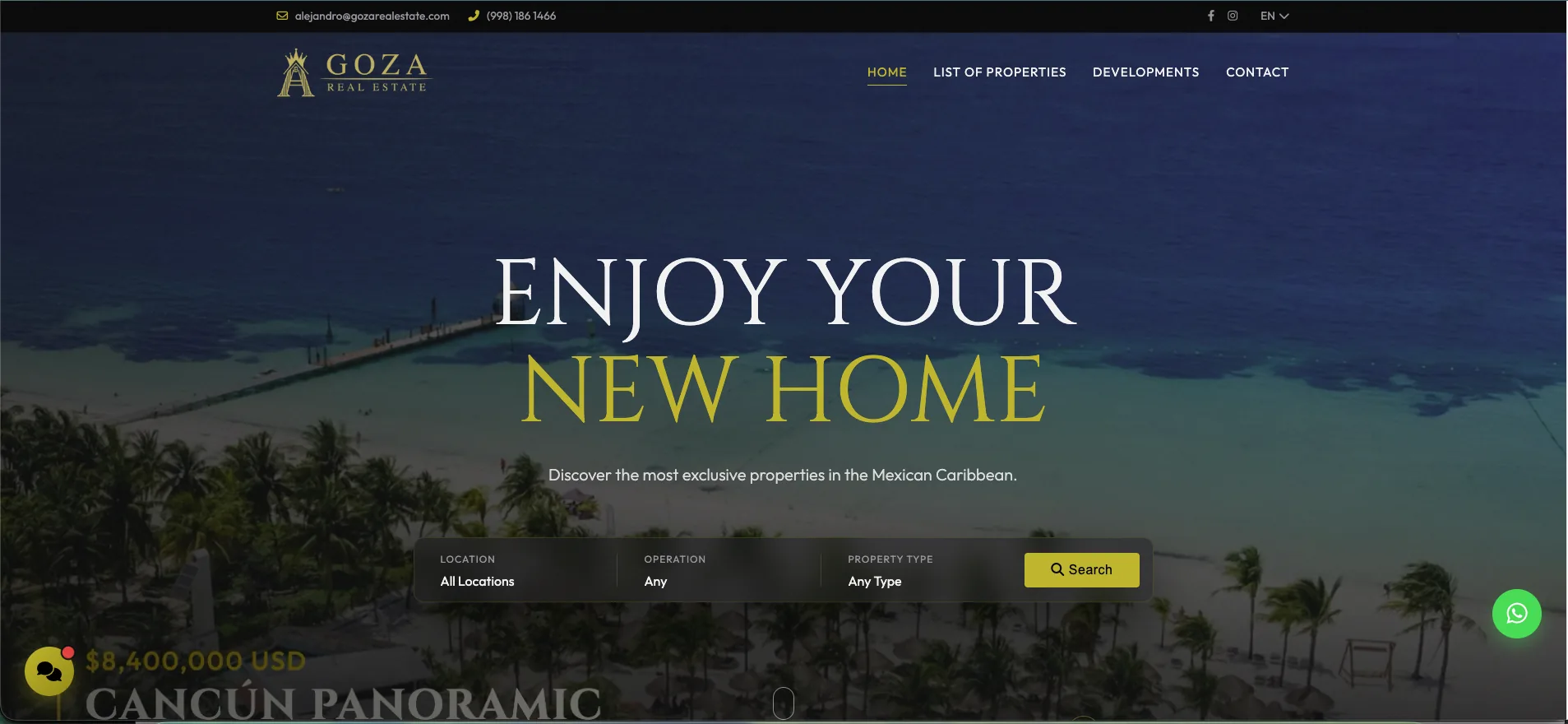 Goza website preview
