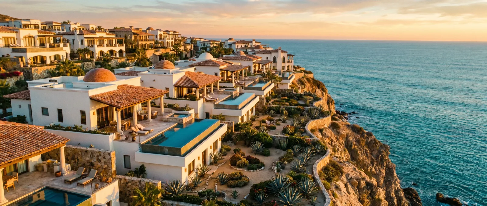Aerial cliffside view of Loma Serena development