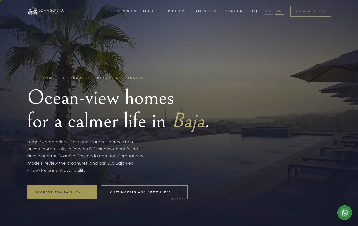 Loma Serena live desktop website preview
