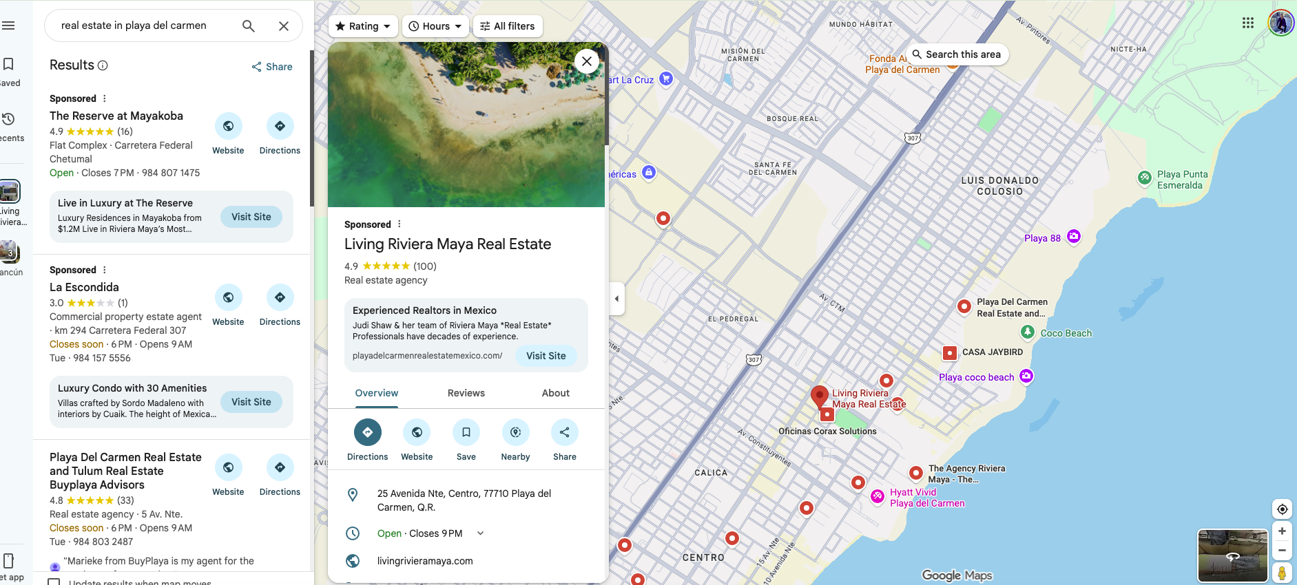 Living Riviera Maya — 4.9 stars from 100 reviews on Google Maps
