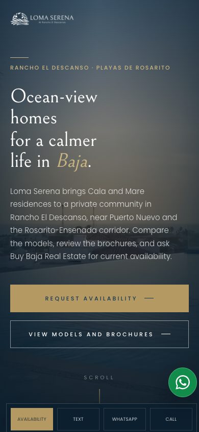 Loma Serena live mobile website preview