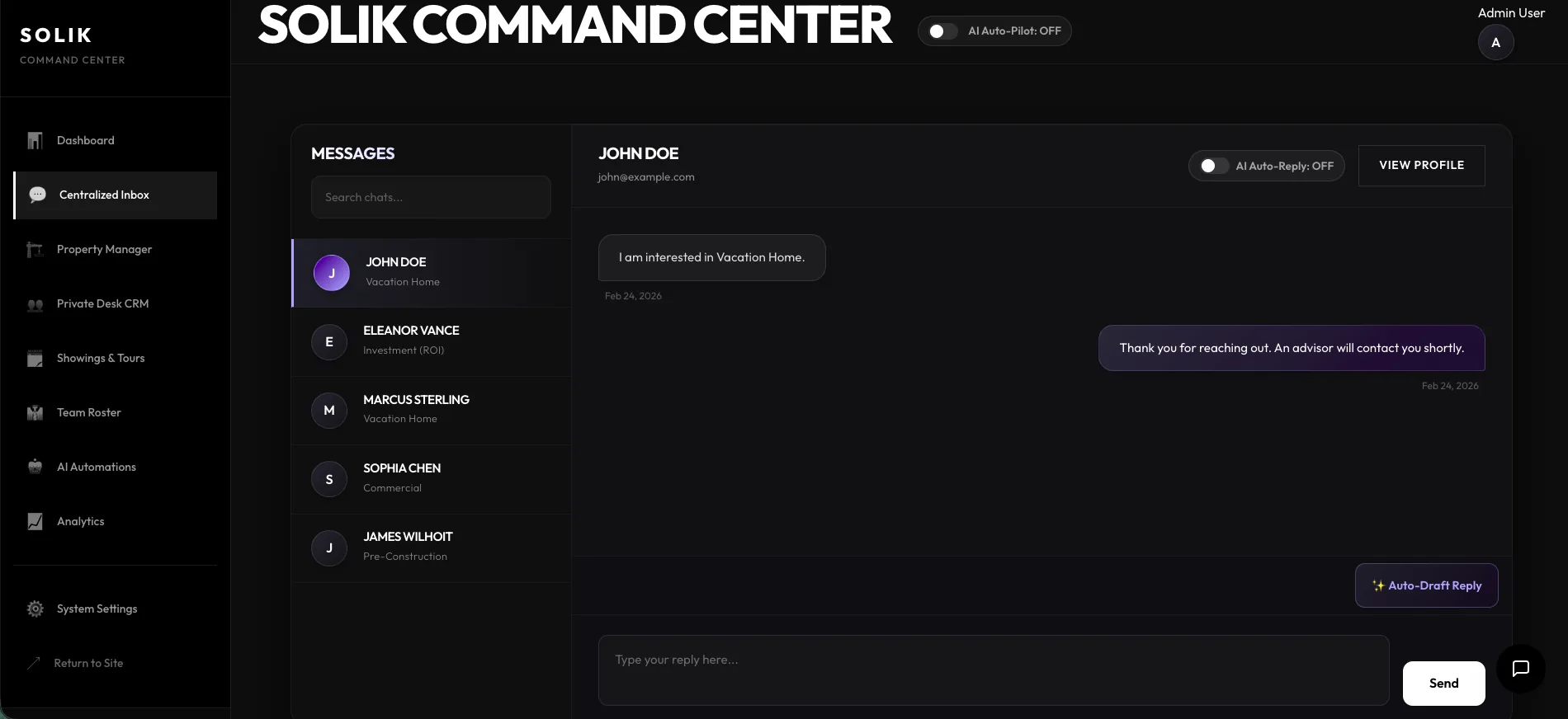 Email center para nurturing de leads — Solik
