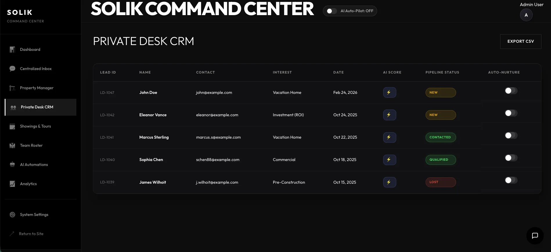 Solik CRM preview