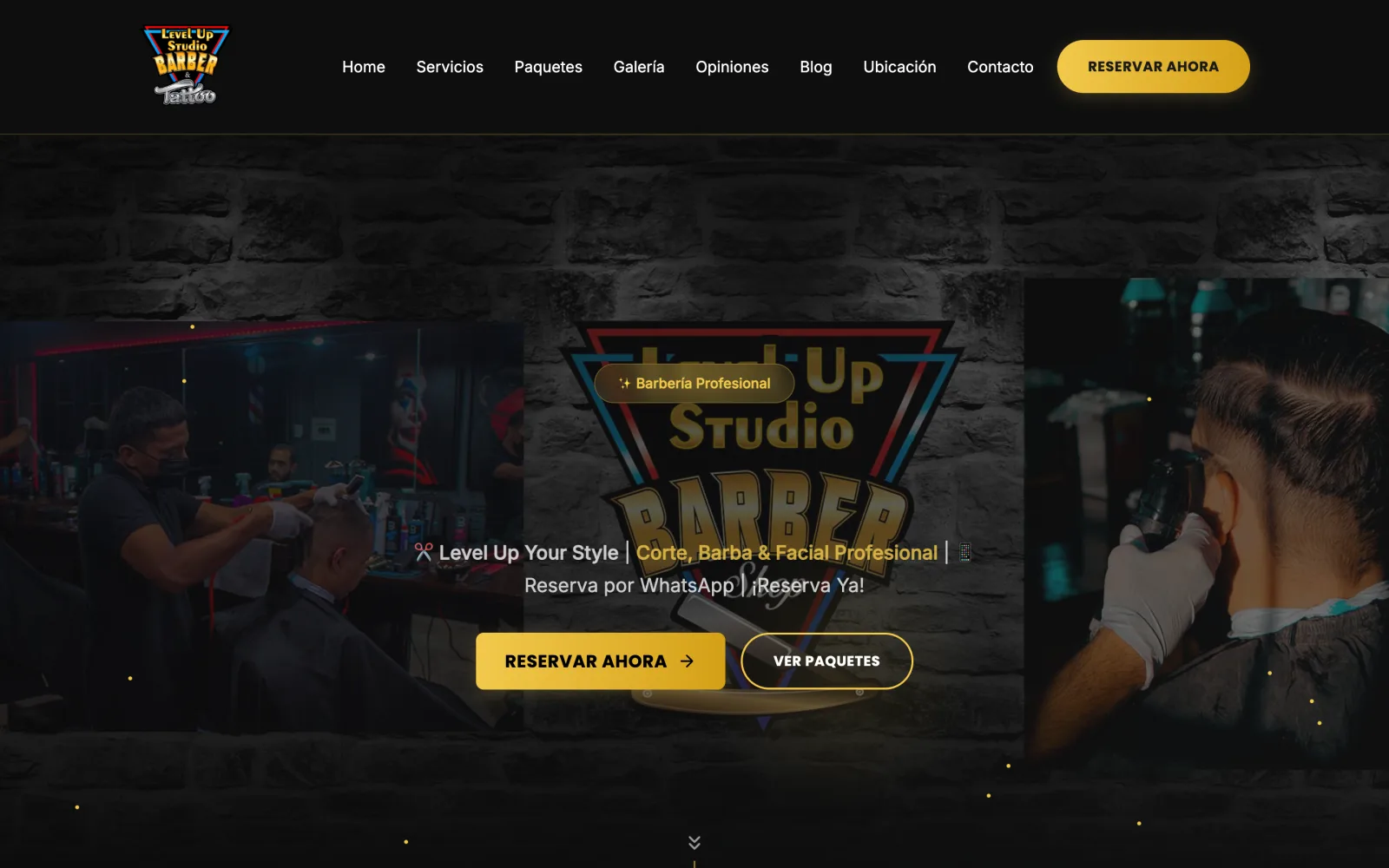 Level Up Studio Barber desktop website preview — SEO/AEO optimized site by JegoDigital