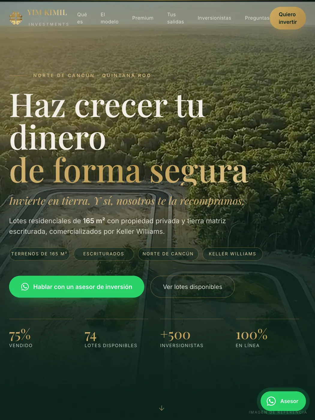 Yim Kimil Investments tablet website preview