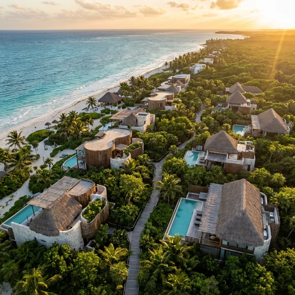 Vista premium de Tulum para estrategia de marketing inmobiliario local